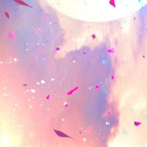 Cover for Fantasy Magazine issue 66. Illustration of a person with cat ears pointing at a swirling galaxy to a cat next to them.